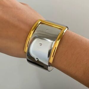 Gold and Silver Fashion Cuff Bracelet